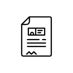 Outline icon a bank statement document with text photo finance financial
