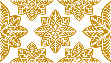 flower damask seamless pattern golden colors isolated white background. Elegant luxury texture for wallpapers, backgrounds and page fill,backgrounds, elegance, horizontal, ornate, textile, old-fashion