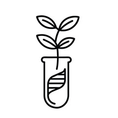 Test Tube with DNA-Engineered Plant Outline Icon