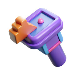 Stylized ray gun isolated on transparent background