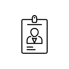 Outline icon a person profile badge with clip vector