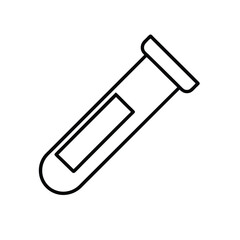 Minimalist Line Art of Labeled Test Tube – Laboratory Equipment Illustration
