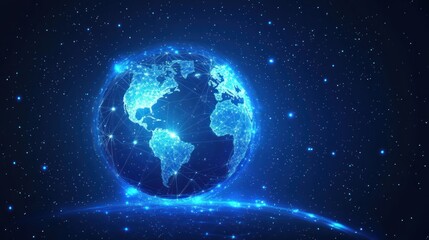 Fototapeta premium Abstract globe, digital network, space