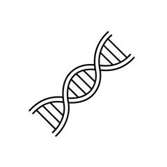 Minimalist Line Art of DNA Double Helix – Genetics and Molecular Biology Illustration