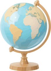 A globe of the world isolated on white background for education