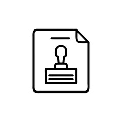 Outline stamp on folded paper document icon vector