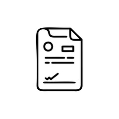Simple icon a document with checkmark text paper form