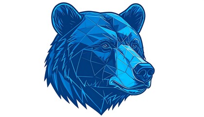 Blue geometric bear profile