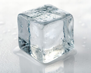 Obraz premium Realistic Ice Cube PNG Isolated on Transparent Background