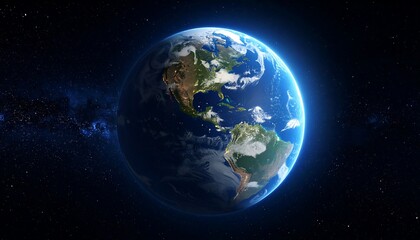 Fototapeta premium Earth in space, detailed view