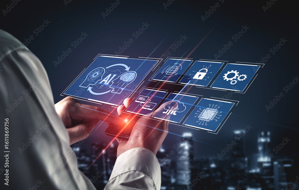 Poster ai system integration improves artificial intelligence platform. ai system integration enhances auto