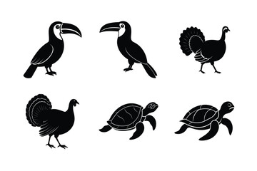 Naklejka premium Vector design of animals in abstract silhouette form Silhouette Vector illustration