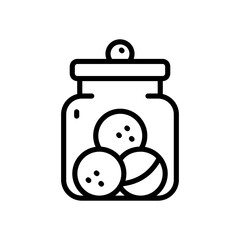 Bath Salts Bombs in a Glass Jar Outline Icon. Vector simple illustration from beauty concept. Spa fizzy aroma isolated concept