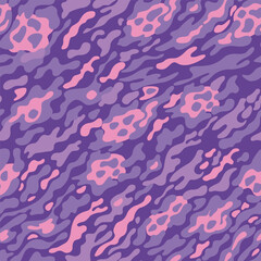 Fantasy purple camouflage seamless pattern background