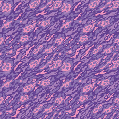 Fantasy purple camouflage seamless pattern background