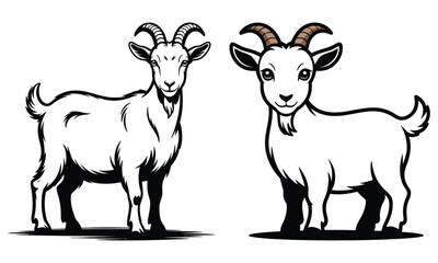 vector illustration of a goat