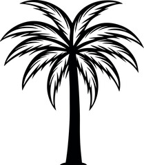 Obraz premium Single stylized silhouette of palm tree illustration 