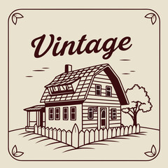 Fototapeta premium vector illustration of a sketch of house