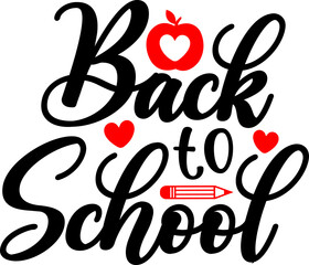 Obraz premium Back To School typography clip art design on plain white transparent isolated background for card, shirt, hoodie, sweatshirt, apparel, tag, mug, icon, poster or badge