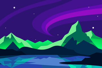 Fototapeta premium night landscape with mountains