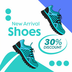 Shoes sale for social media post or square banner template design