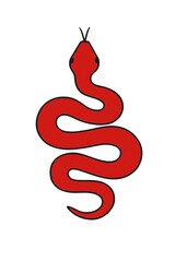 Obraz premium red snake symbol design often used in decals, tattoos, logos, and symbolic illustrations
