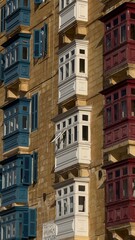 Obraz premium Traditional Maltese balconies in Valletta.