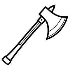 Battle axe silhouette isolated on white background