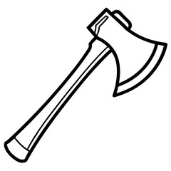 Black and white axe silhouette isolated on white background