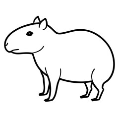 Capybara silhouette isolated on white background