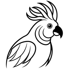 Stylized cockatoo silhouette isolated on white background