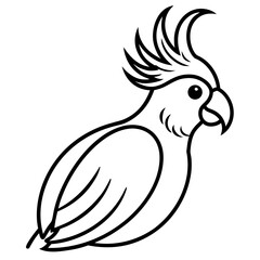 Stylized cockatoo bird silhouette isolated on white background