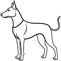 Stylized dog silhouette isolated on white background