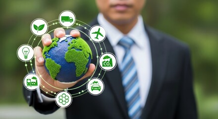 Environmental sustainability and green business solutions concept image