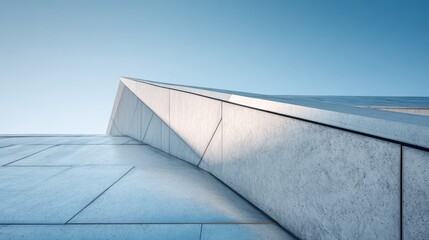 Modern roof membrane with reflective surface and minimalist architectural design