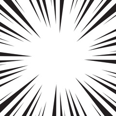 Obraz premium Manga comic explosion, motion or movement effect, vector background. Manga anime cartoon radial speed lines and abstract pattern for comic book burst, flash ray or explode bang action