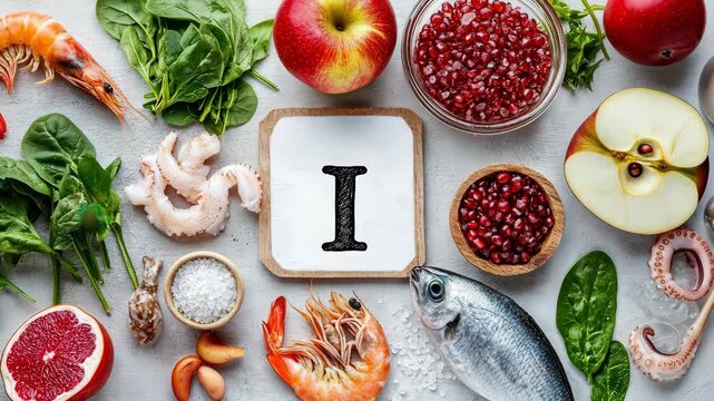 products containing vitamin I. Selective focus. food.