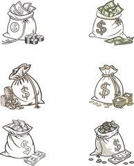 bag of money vector illustration aet