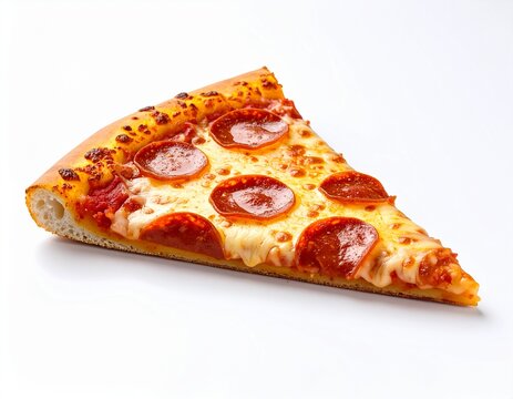 Slice of pepperoni pizza with melted cheese, isolated object on white background, foo 432382 - Powered by Adobe