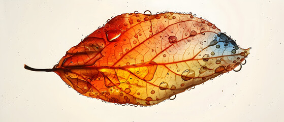 autumn leaf isolated on white background
