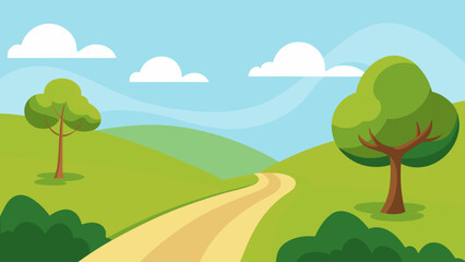 Obraz premium Charming vector art background scene depicting a peaceful view