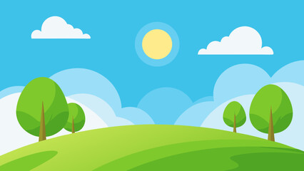 Obraz premium Charming illustrative landscape background scene for captivating visuals