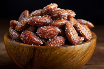 Caramelized almonds. Caramelized nuts. Sweet snack