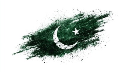 14th August Pakistan Independence Day celebration card. Happy Independence Day 14th August 1947. Flag brush design vector illustration