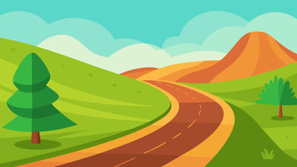 landscape with road and hills