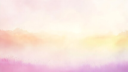 Obraz premium Pastel sunrise landscape, soft focus, and gentle colors.?Misty morning scene with hazy light