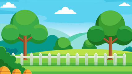 Fototapeta premium vector illustration of a rural landscape