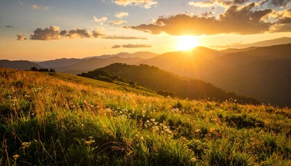 Obraz premium Mountain sunset vista