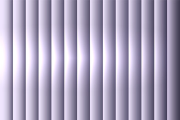 Vector vertical stripe gradient background. Abstract folded metallic curtain pattern illustration with soft glow and shadow, modern minimal futuristic wallpaper design