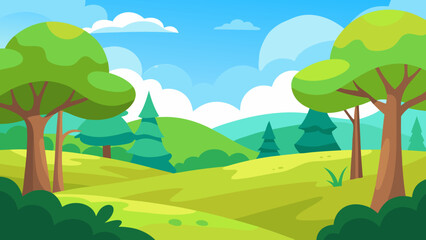 Obraz premium landscape with trees and mountains